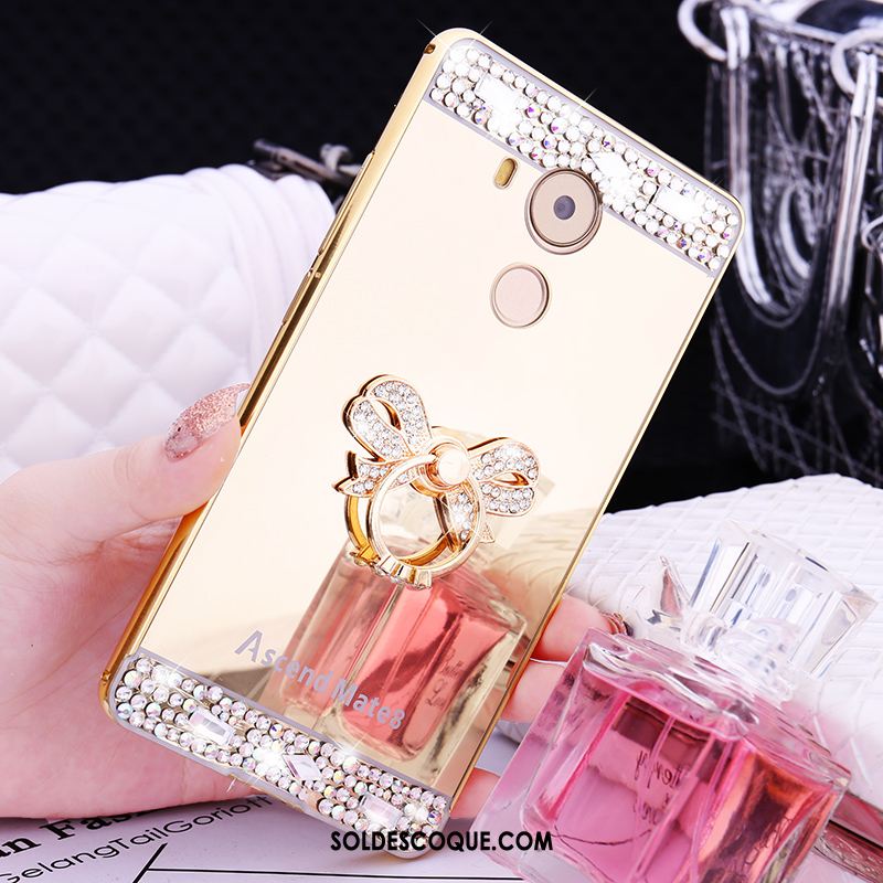 Coque Huawei Mate 8 Métal Incruster Strass Transparent Téléphone Portable Couvercle Arrière Pas Cher