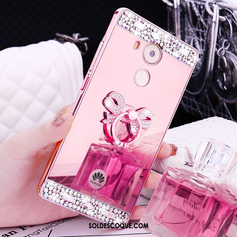 Coque Huawei Mate 8 Métal Incruster Strass Transparent Téléphone Portable Couvercle Arrière Pas Cher