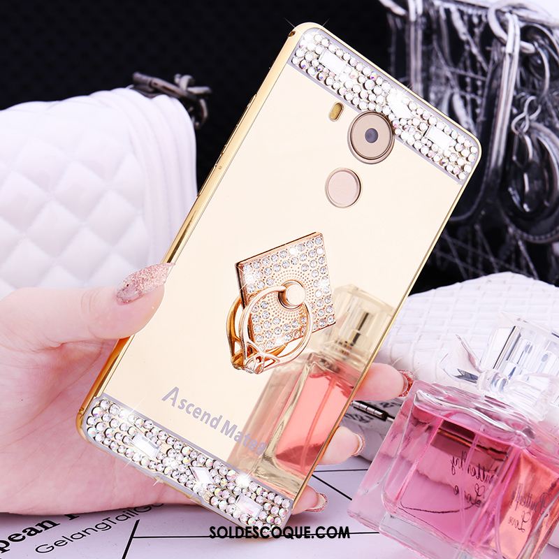 Coque Huawei Mate 8 Métal Incruster Strass Transparent Téléphone Portable Couvercle Arrière Pas Cher