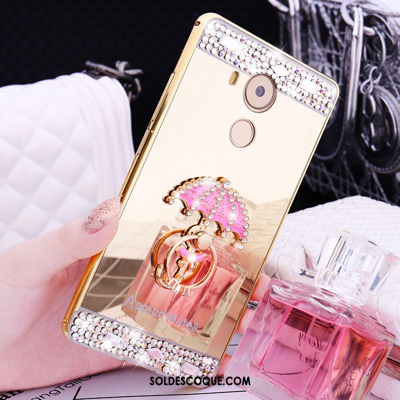 Coque Huawei Mate 8 Métal Incruster Strass Transparent Téléphone Portable Couvercle Arrière Pas Cher