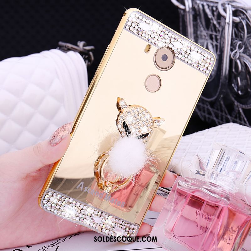 Coque Huawei Mate 8 Métal Incruster Strass Transparent Téléphone Portable Couvercle Arrière Pas Cher