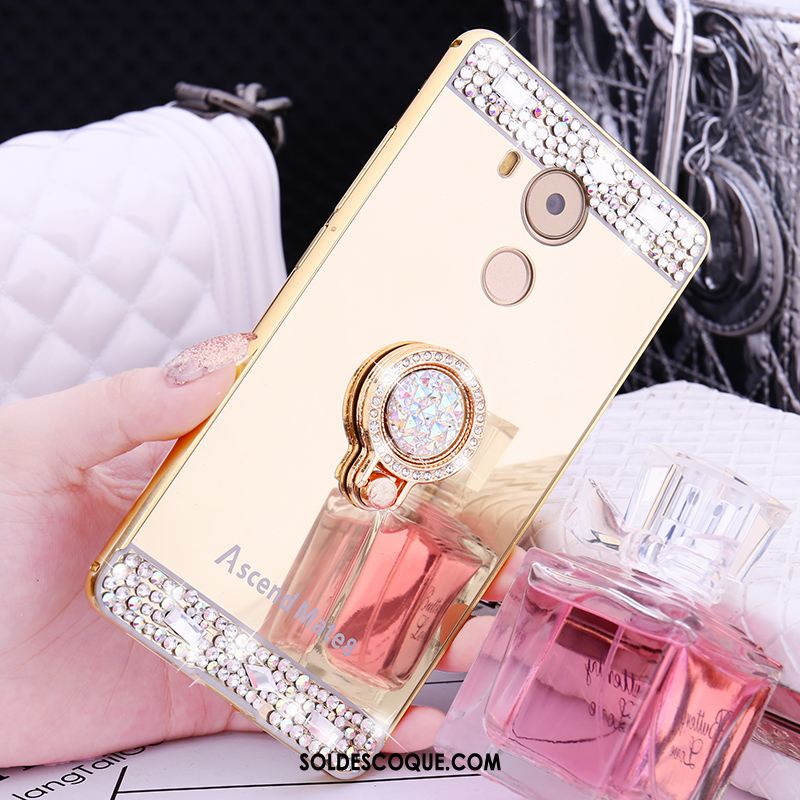 Coque Huawei Mate 8 Métal Incruster Strass Transparent Téléphone Portable Couvercle Arrière Pas Cher