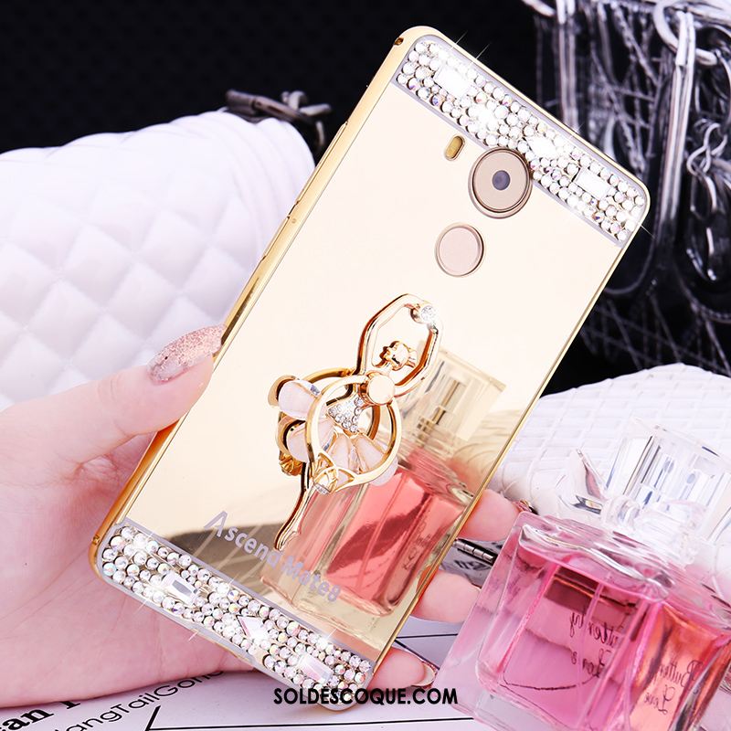 Coque Huawei Mate 8 Métal Incruster Strass Transparent Téléphone Portable Couvercle Arrière Pas Cher