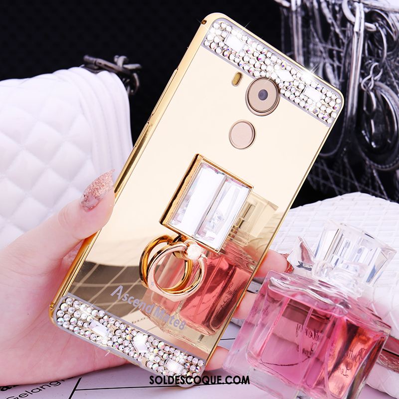 Coque Huawei Mate 8 Métal Incruster Strass Transparent Téléphone Portable Couvercle Arrière Pas Cher