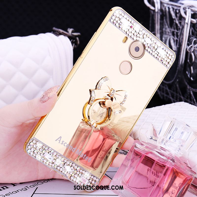 Coque Huawei Mate 8 Métal Incruster Strass Transparent Téléphone Portable Couvercle Arrière Pas Cher