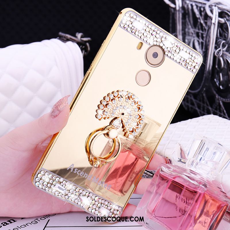 Coque Huawei Mate 8 Métal Incruster Strass Transparent Téléphone Portable Couvercle Arrière Pas Cher