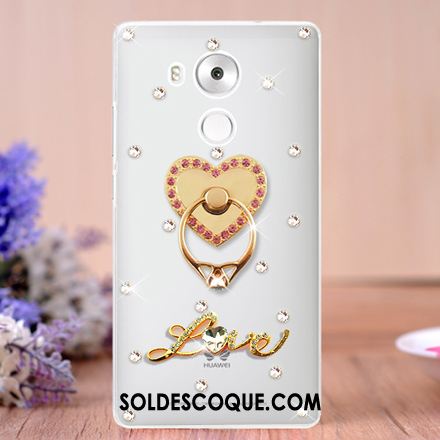 Coque Huawei Mate 8 Strass Bleu Anneau Ornements Suspendus Protection Pas Cher