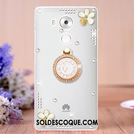 Coque Huawei Mate 8 Strass Bleu Anneau Ornements Suspendus Protection Pas Cher