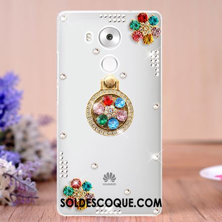 Coque Huawei Mate 8 Strass Bleu Anneau Ornements Suspendus Protection Pas Cher