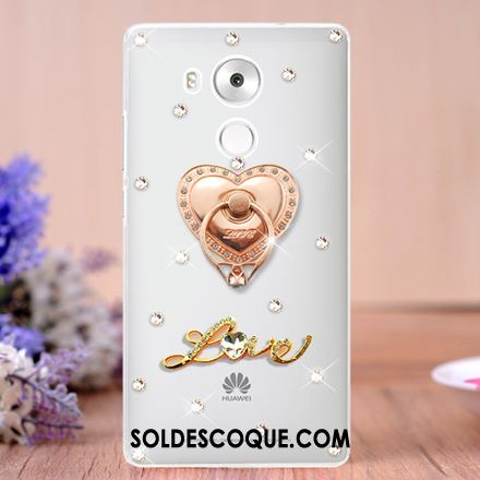 Coque Huawei Mate 8 Strass Bleu Anneau Ornements Suspendus Protection Pas Cher