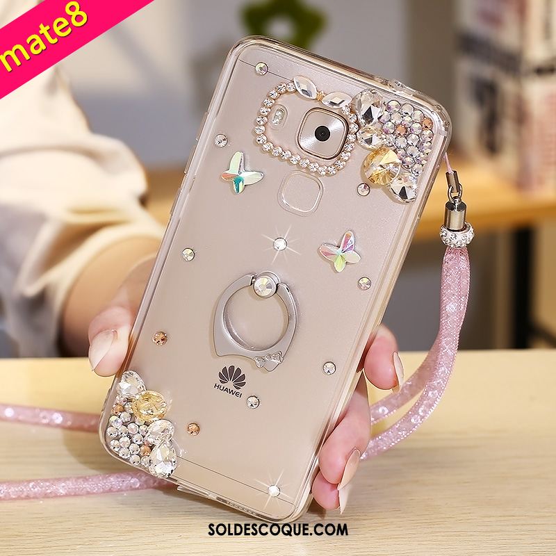 Coque Huawei Mate 8 Une Agrafe Téléphone Portable Strass Anneau Étui France