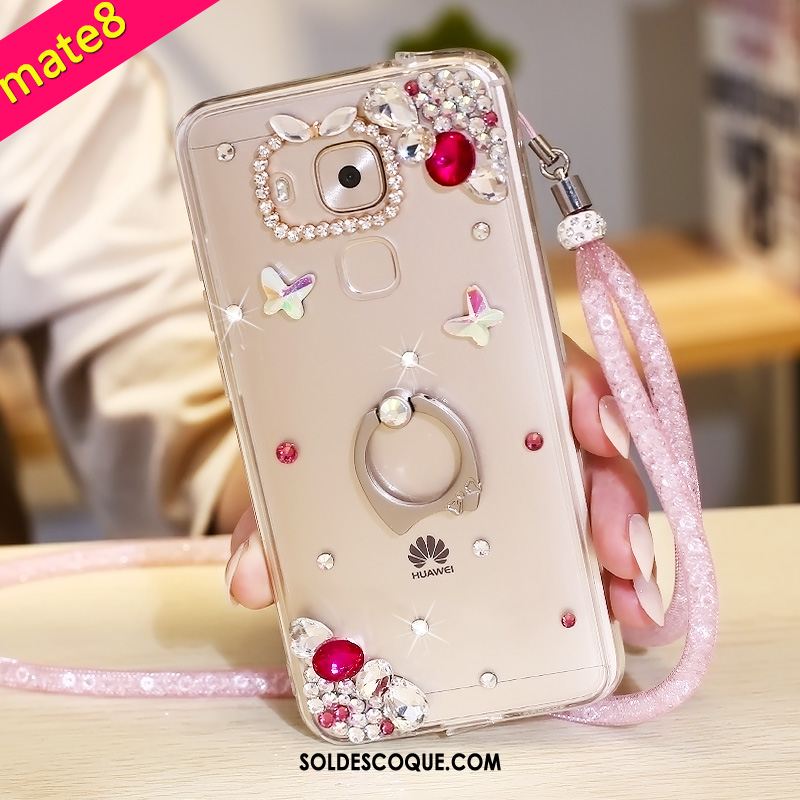 Coque Huawei Mate 8 Une Agrafe Téléphone Portable Strass Anneau Étui France