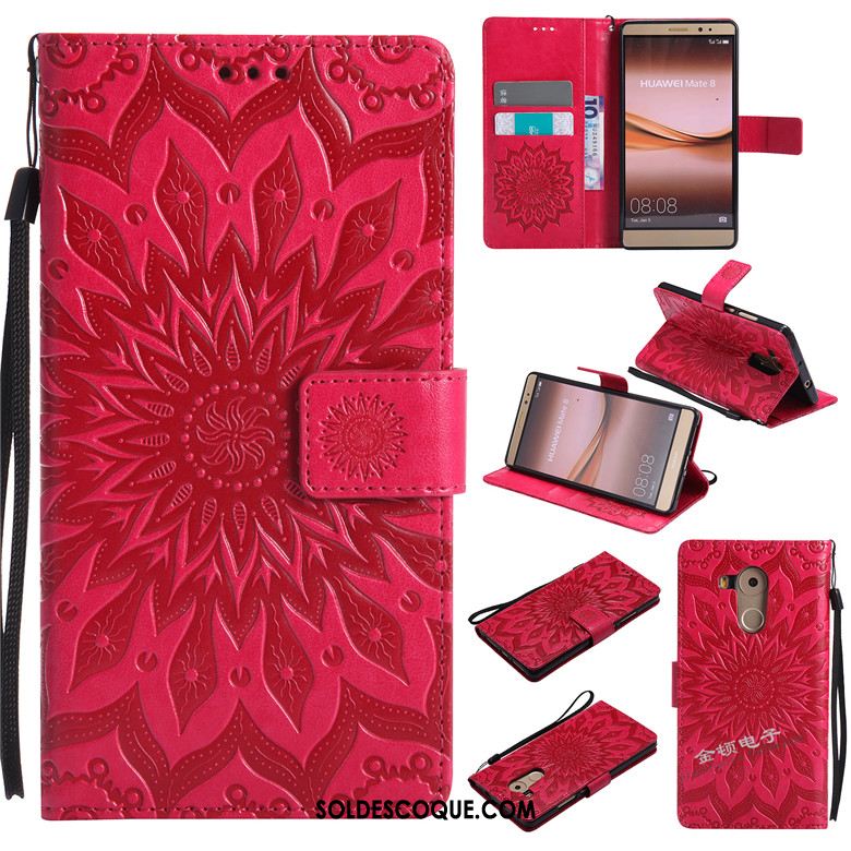 Coque Huawei Mate 8 Étui En Cuir Rose Incassable Téléphone Portable Protection Soldes