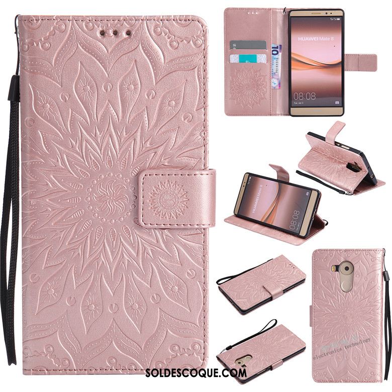 Coque Huawei Mate 8 Étui En Cuir Rose Incassable Téléphone Portable Protection Soldes