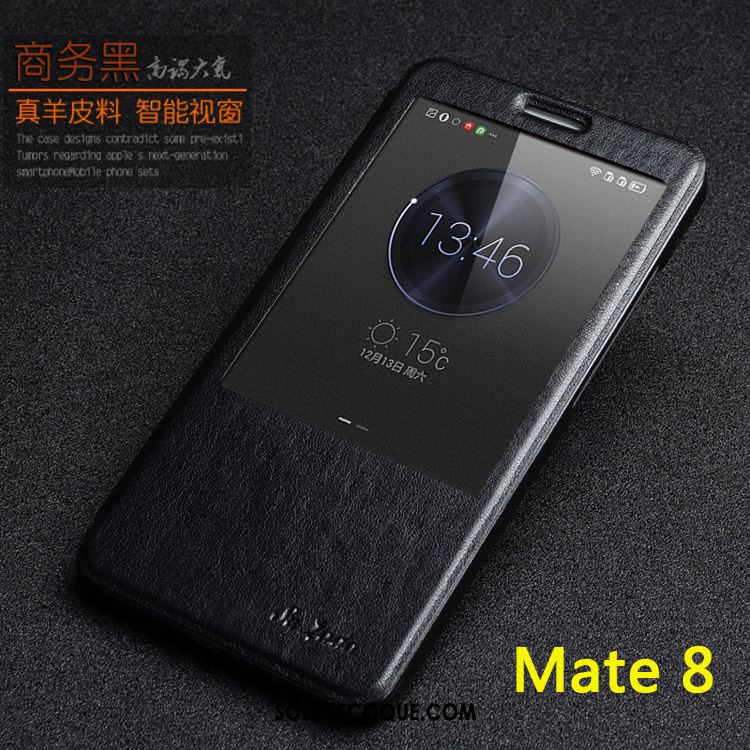 Coque Huawei Mate 8 Étui Noir Téléphone Portable Étui En Cuir Protection Pas Cher