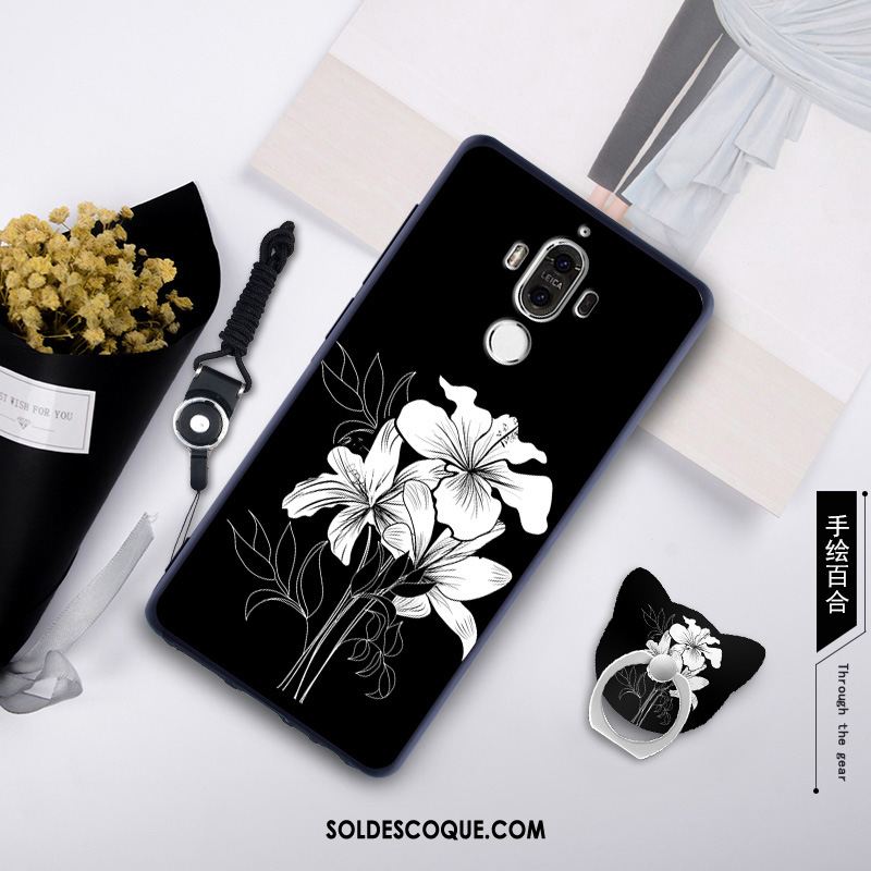 Coque Huawei Mate 9 Blanc Téléphone Portable Étui Ornements Suspendus Fluide Doux Pas Cher