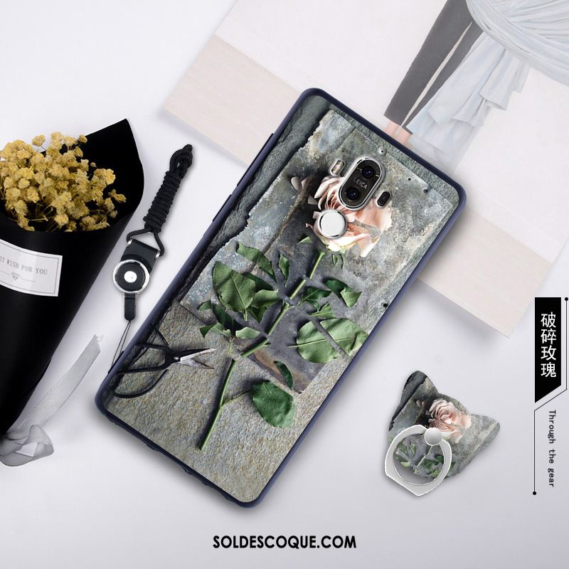 Coque Huawei Mate 9 Blanc Téléphone Portable Étui Ornements Suspendus Fluide Doux Pas Cher