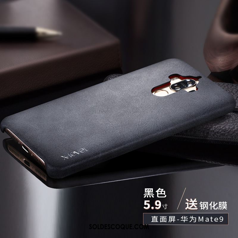 Coque Huawei Mate 9 Business Marron Étui En Cuir Protection Incassable Pas Cher