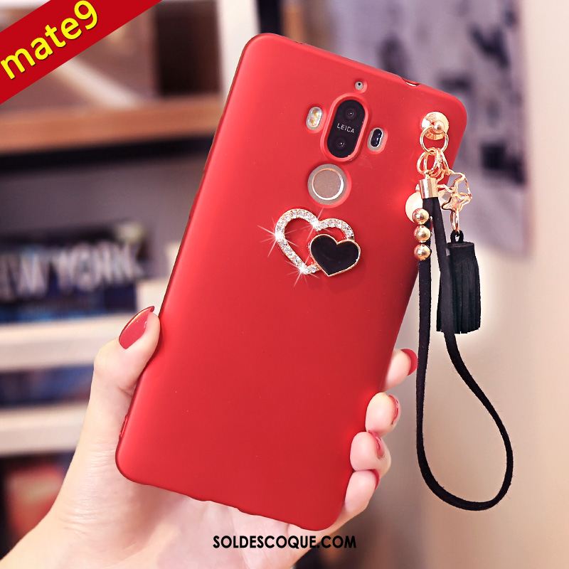 Coque Huawei Mate 9 Fluide Doux Bordure Protection Rouge Étui Pas Cher