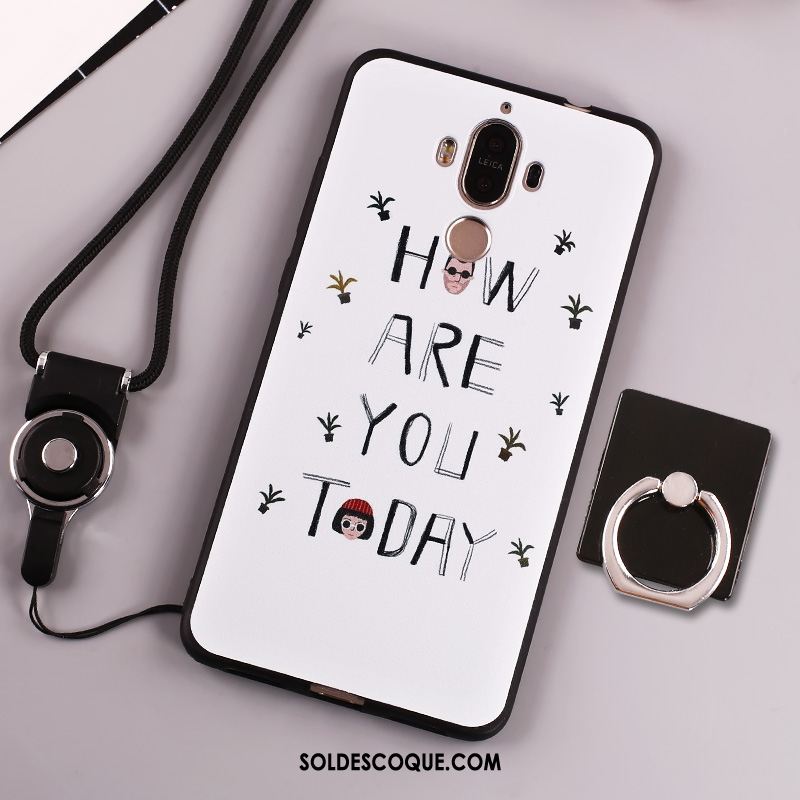 Coque Huawei Mate 9 Gaufrage Marque De Tendance Téléphone Portable Blanc Peinture En Ligne