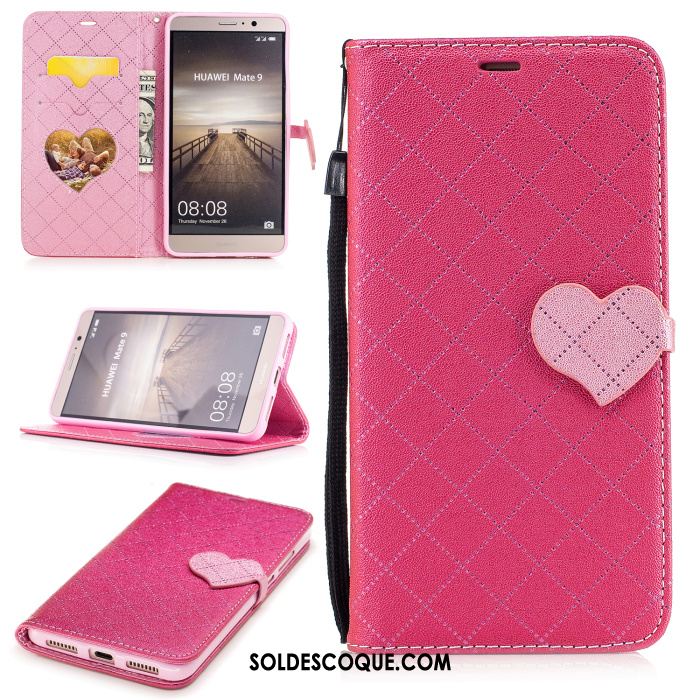 Coque Huawei Mate 9 Or Protection Étui En Cuir Amour Téléphone Portable En Ligne