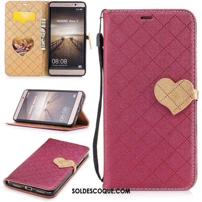 Coque Huawei Mate 9 Or Protection Étui En Cuir Amour Téléphone Portable En Ligne