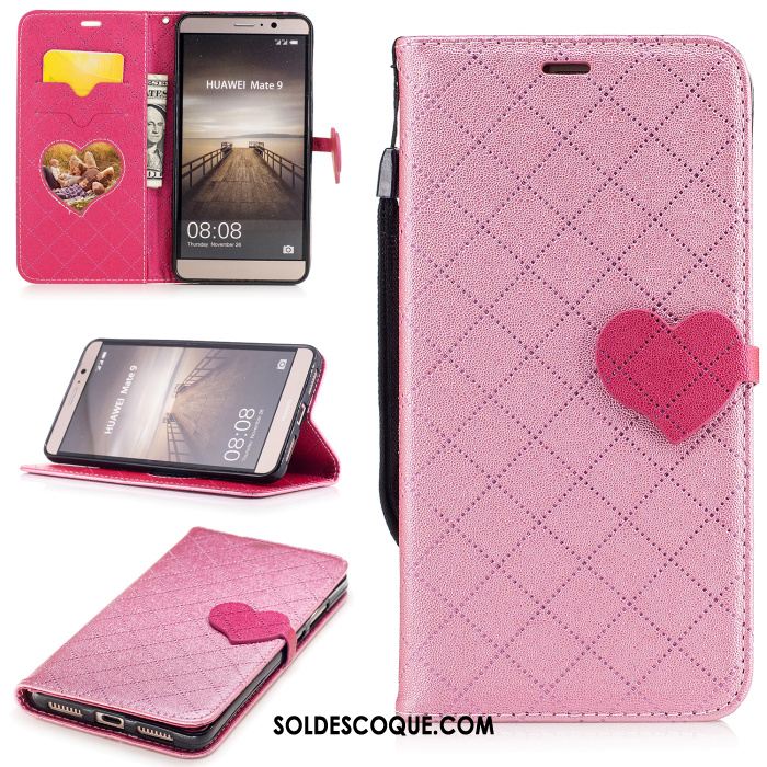 Coque Huawei Mate 9 Or Protection Étui En Cuir Amour Téléphone Portable En Ligne