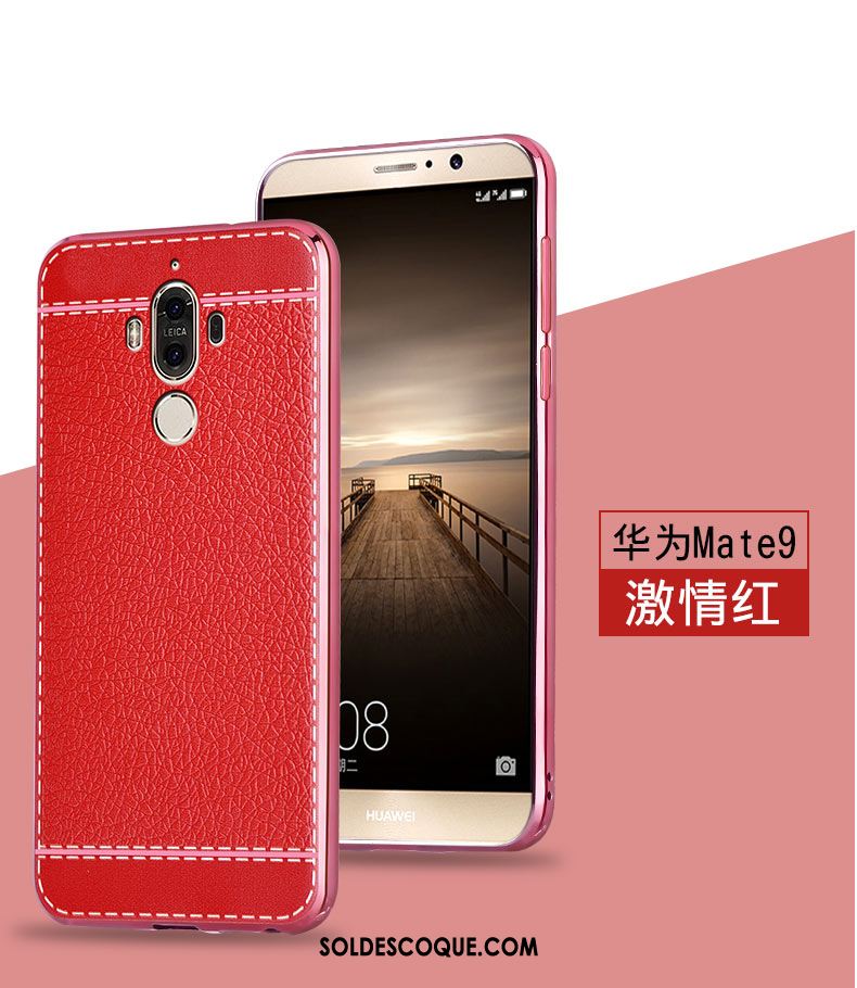 Coque Huawei Mate 9 Placage Rouge Protection Étui Téléphone Portable Pas Cher