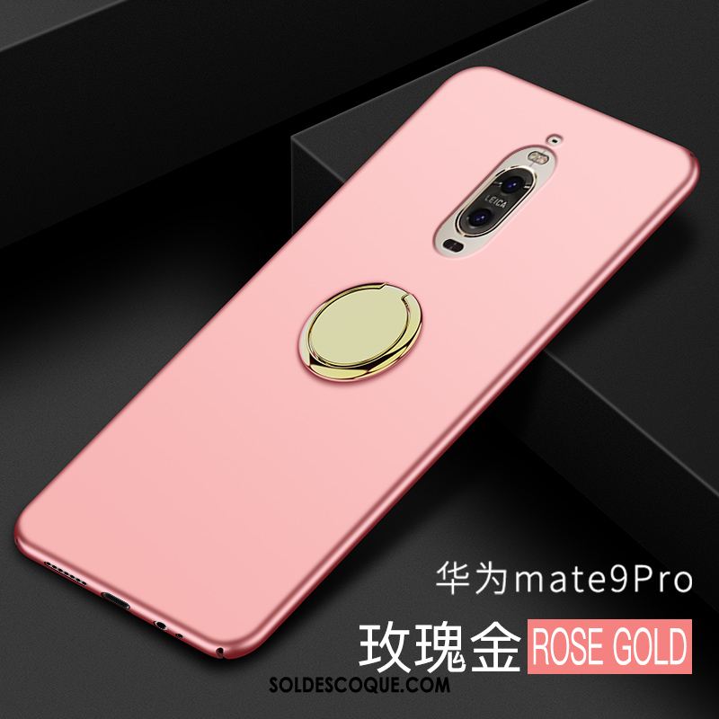 Coque Huawei Mate 9 Pro Difficile Rose Tout Compris Délavé En Daim Protection En Ligne