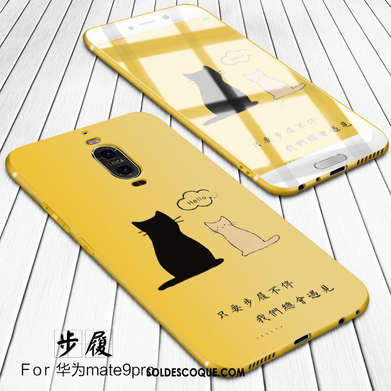 Coque Huawei Mate 9 Pro Jaune Silicone Tout Compris Étui Fluide Doux Housse En Ligne