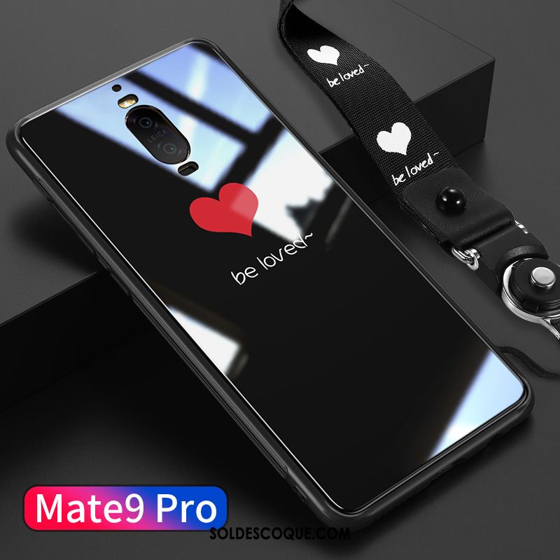 Coque Huawei Mate 9 Pro Net Rouge Amoureux Verre Tendance Incassable En Vente