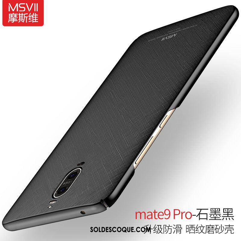 Coque Huawei Mate 9 Pro Rouge Délavé En Daim Téléphone Portable Noir Soldes