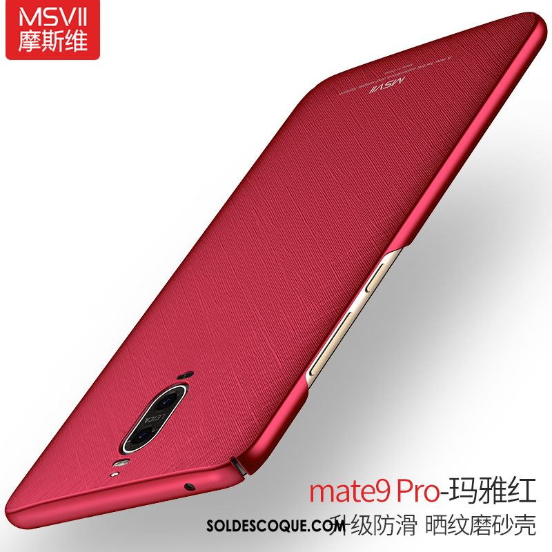 Coque Huawei Mate 9 Pro Rouge Délavé En Daim Téléphone Portable Noir Soldes