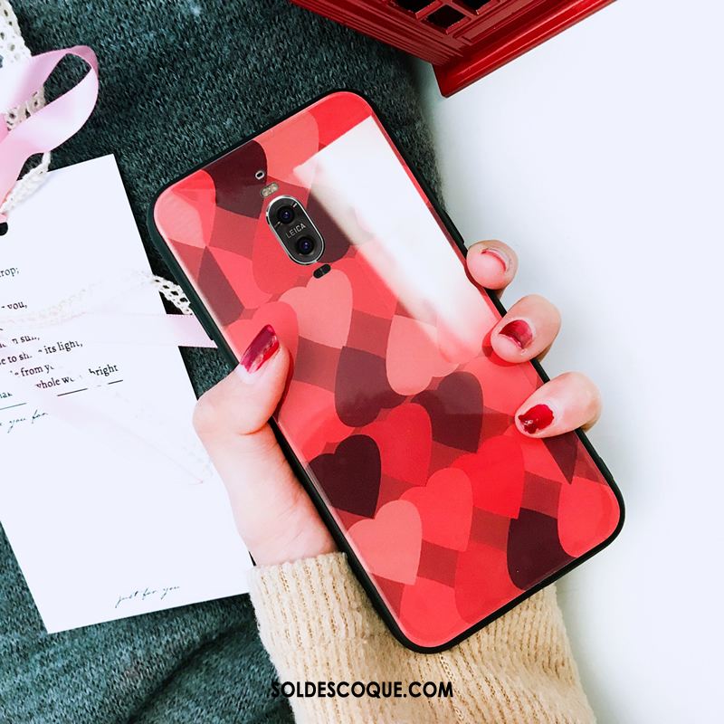 Coque Huawei Mate 9 Pro Tout Compris Élégant Net Rouge Amoureux Marque De Tendance Soldes