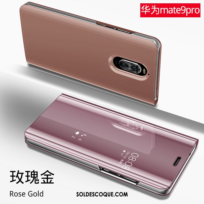 Coque Huawei Mate 9 Pro Téléphone Portable Étui En Cuir Miroir Marque De Tendance Protection Pas Cher