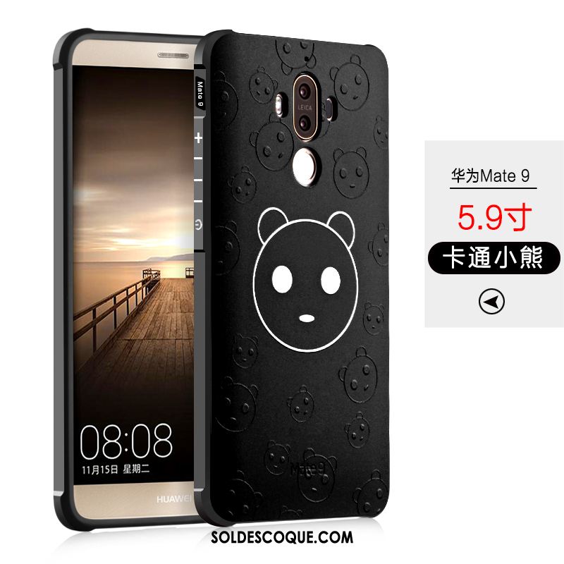 Coque Huawei Mate 9 Protection Noir Silicone Délavé En Daim Téléphone Portable Soldes