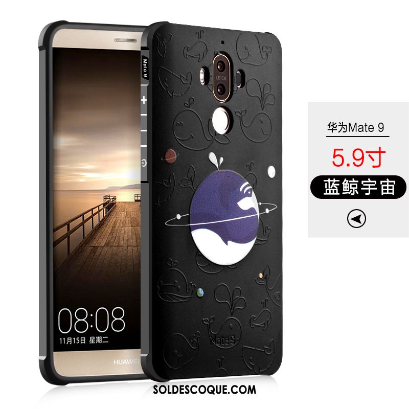 Coque Huawei Mate 9 Protection Noir Silicone Délavé En Daim Téléphone Portable Soldes