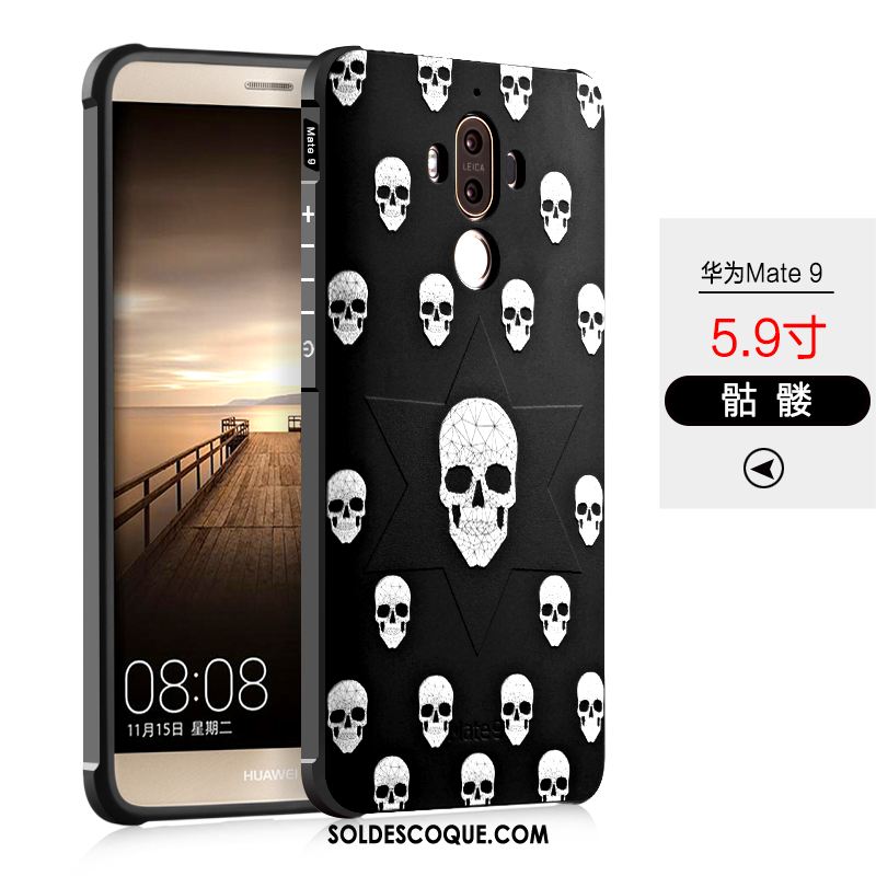 Coque Huawei Mate 9 Protection Noir Silicone Délavé En Daim Téléphone Portable Soldes