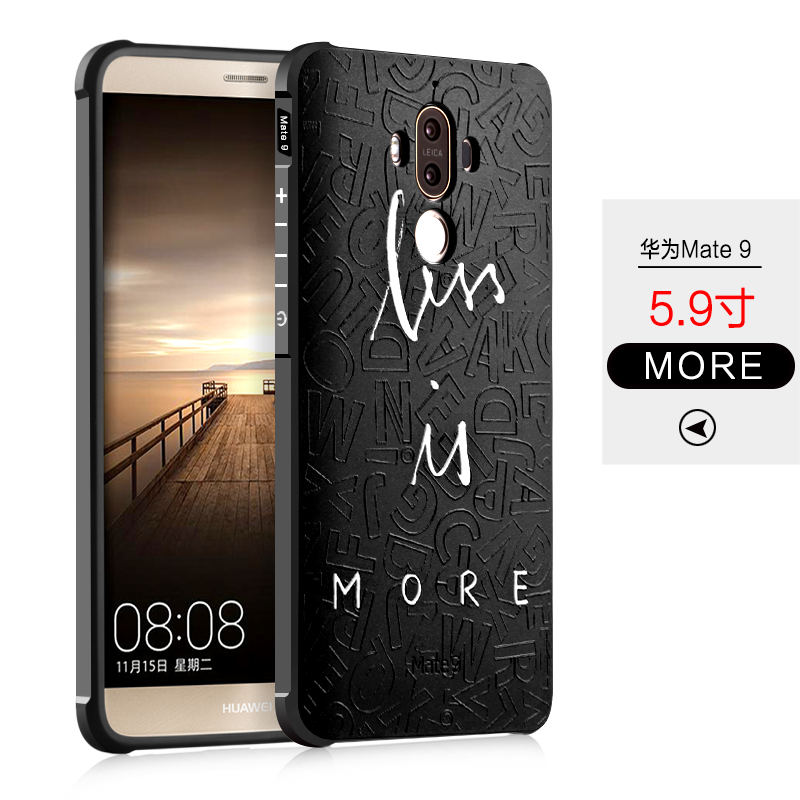 Coque Huawei Mate 9 Protection Noir Silicone Délavé En Daim Téléphone Portable Soldes