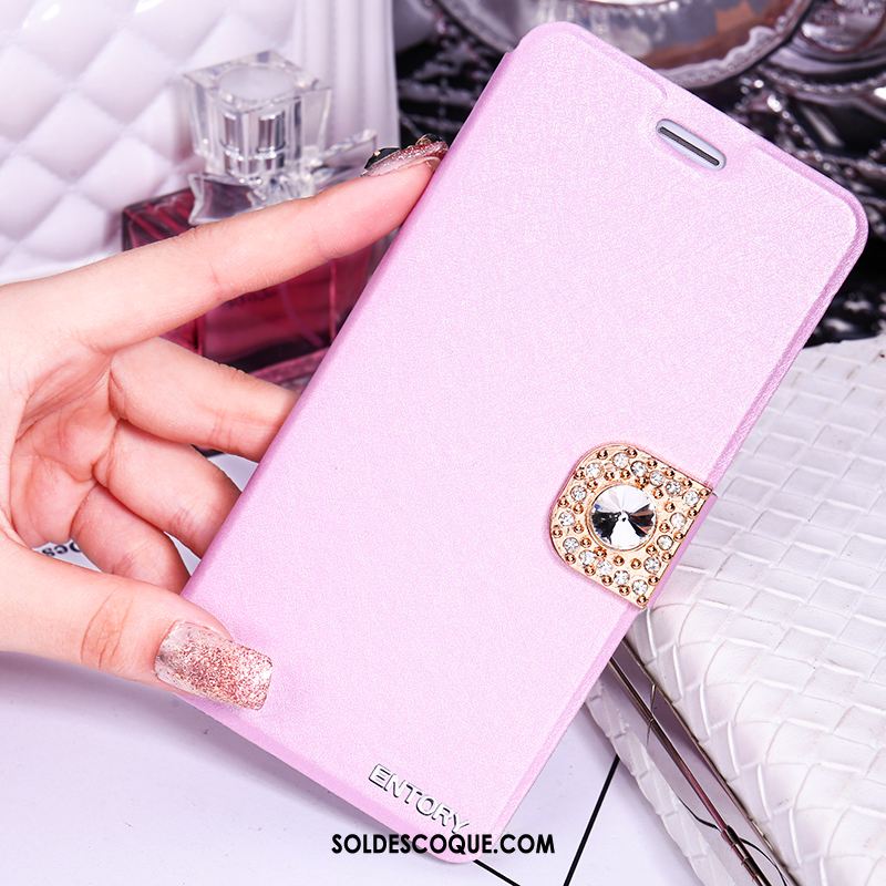 Coque Huawei Mate 9 Protection Rose Étui En Cuir Téléphone Portable Strass Soldes