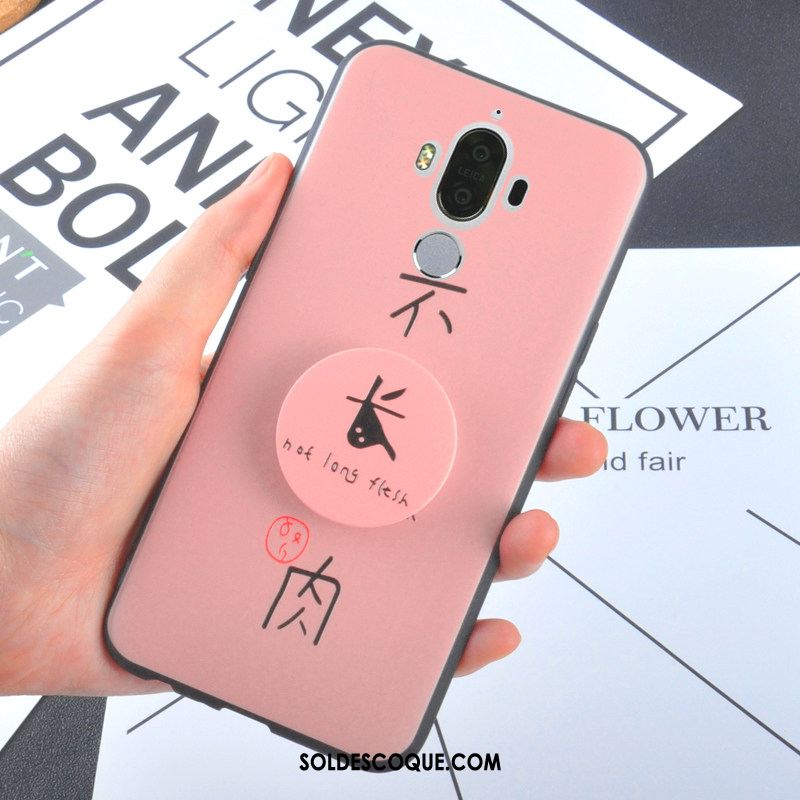 Coque Huawei Mate 9 Protection Tout Compris Net Rouge Silicone Délavé En Daim Pas Cher