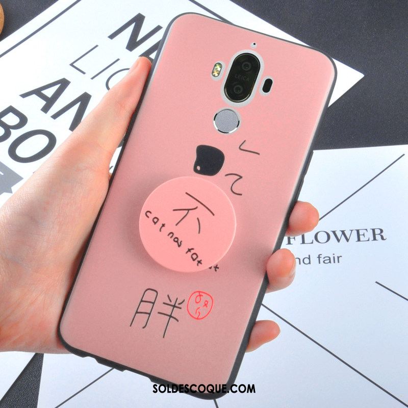 Coque Huawei Mate 9 Protection Tout Compris Net Rouge Silicone Délavé En Daim Pas Cher