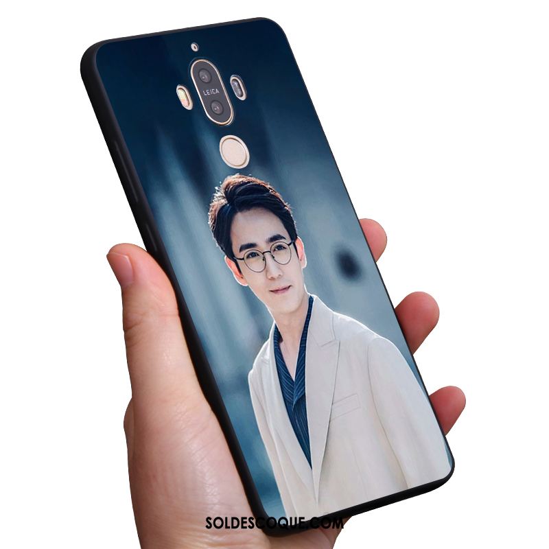 Coque Huawei Mate 9 Silicone Dragon Tout Compris Délavé En Daim Noir Soldes