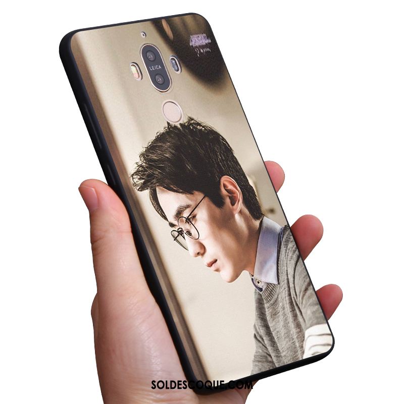 Coque Huawei Mate 9 Silicone Dragon Tout Compris Délavé En Daim Noir Soldes