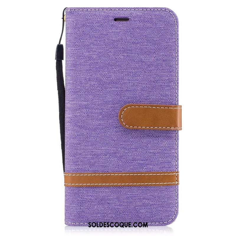 Coque Huawei Mate 9 Tendance Violet Téléphone Portable Étui En Cuir En Denim Pas Cher