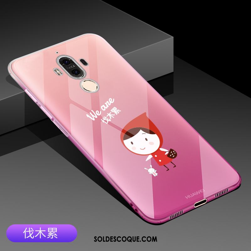 Coque Huawei Mate 9 Transparent Téléphone Portable Tendance Fluide Doux Rose Soldes