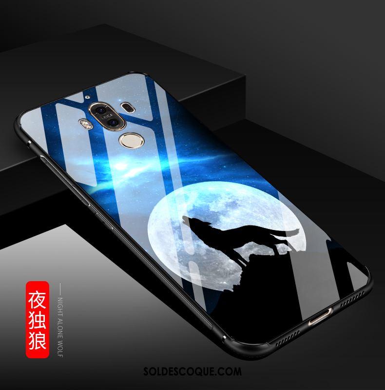 Coque Huawei Mate 9 Téléphone Portable Bleu Verre Étui En Ligne