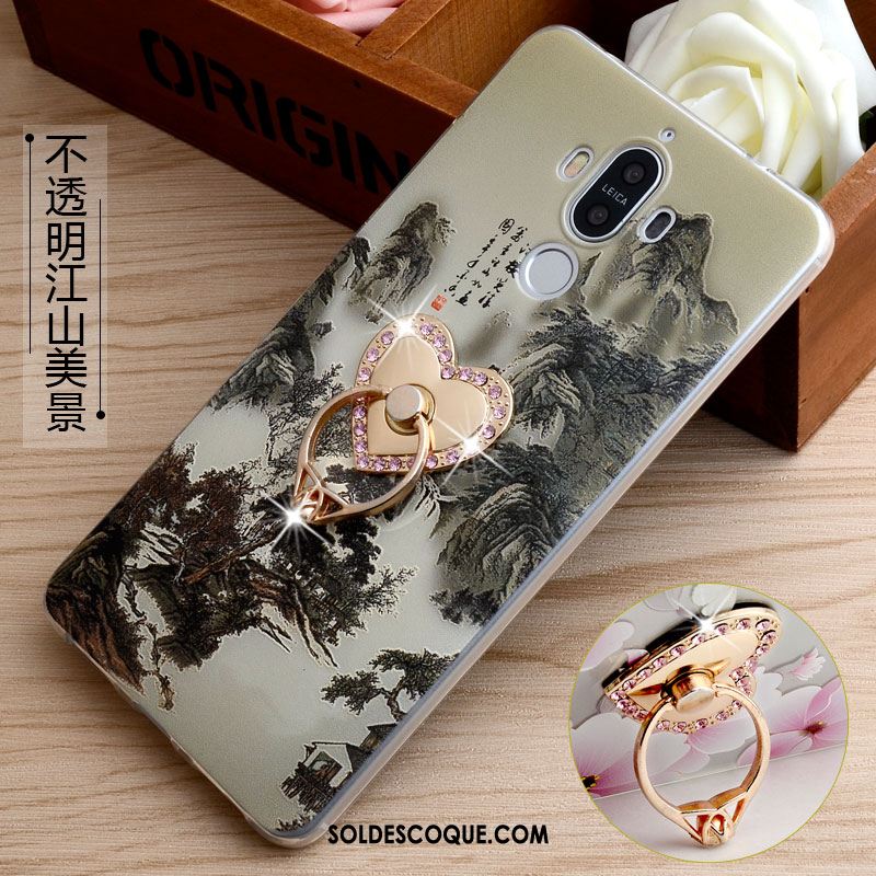 Coque Huawei Mate 9 Téléphone Portable Dessin Animé Gris Anneau Fluide Doux Pas Cher