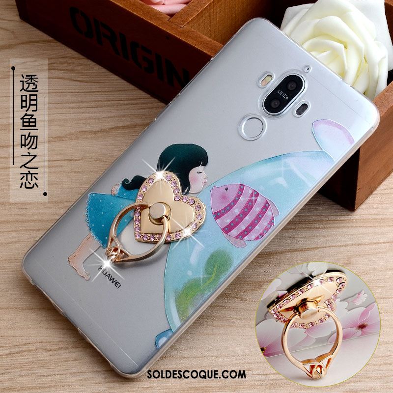 Coque Huawei Mate 9 Téléphone Portable Dessin Animé Gris Anneau Fluide Doux Pas Cher