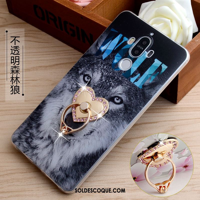 Coque Huawei Mate 9 Téléphone Portable Dessin Animé Gris Anneau Fluide Doux Pas Cher